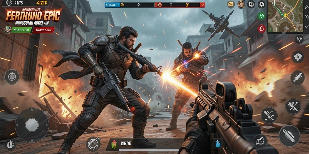Tangkapan layar utama dari gameplay TPS yang seru.