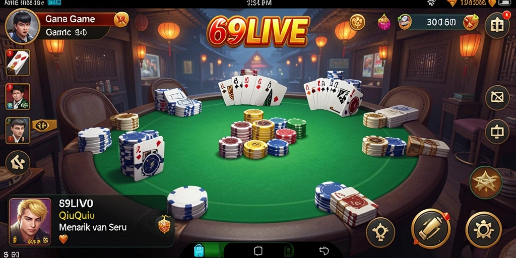 Tampilan gameplay seru QiuQiu di 69LIVE.