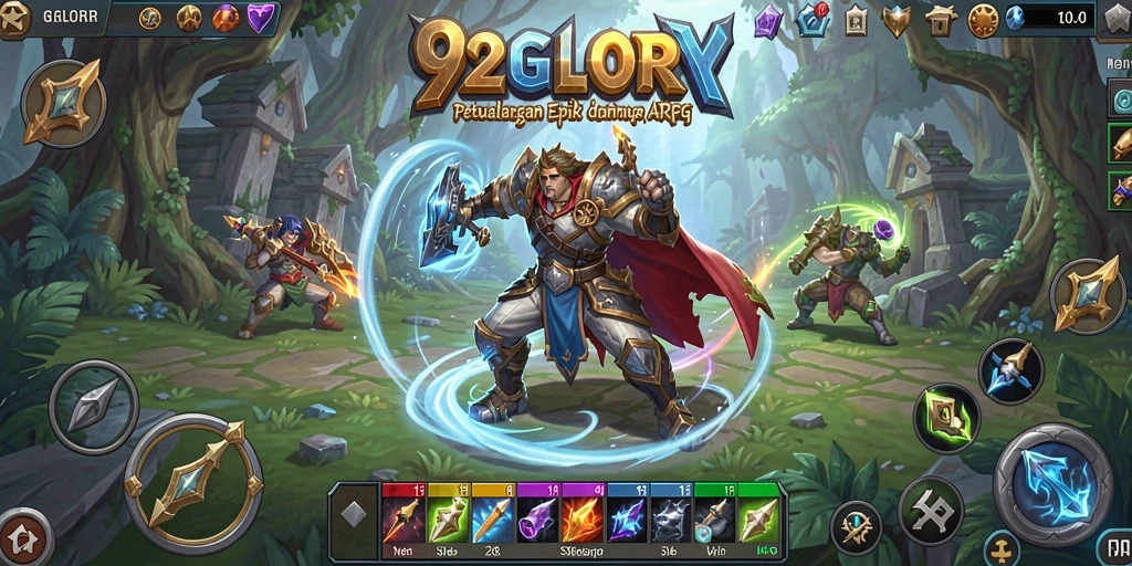 Tampilan gameplay ARPG yang mendebarkan di 92GLORY.