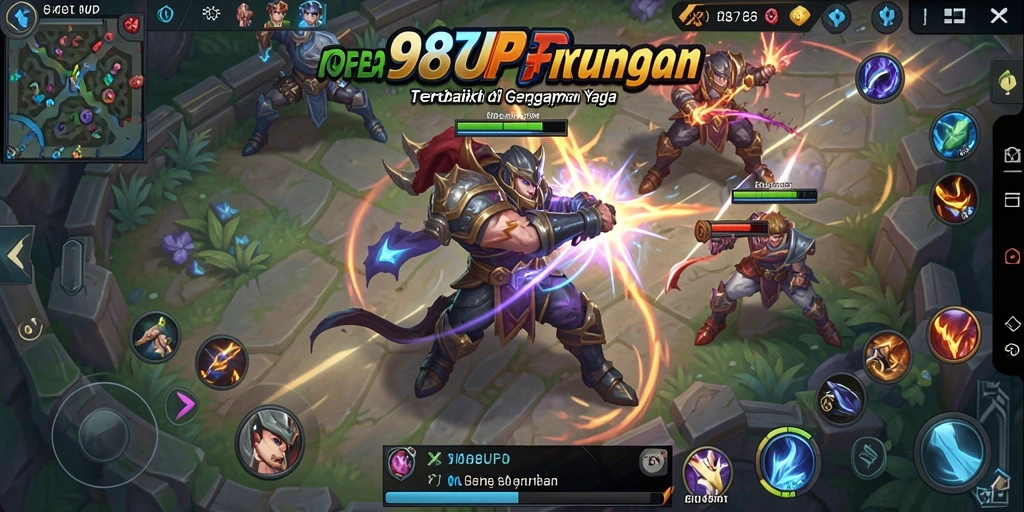Gameplay mendebarkan dari 987UP dengan aksi tim yang seru.