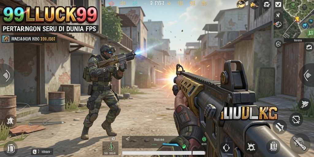 Gameplay mendebarkan dalam pertempuran FPS yang intens.