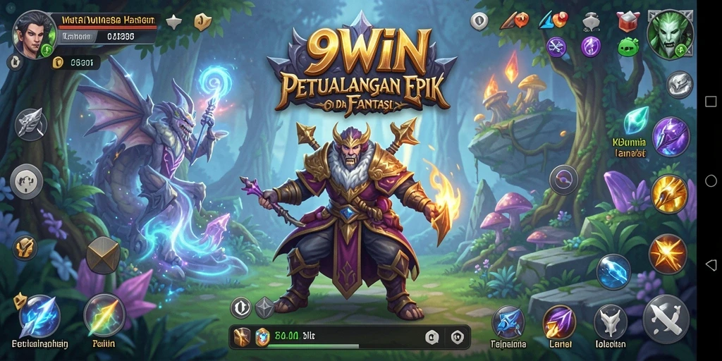 Tampilan gameplay 9WIN menampilkan aksi petualangan yang mendebarkan.