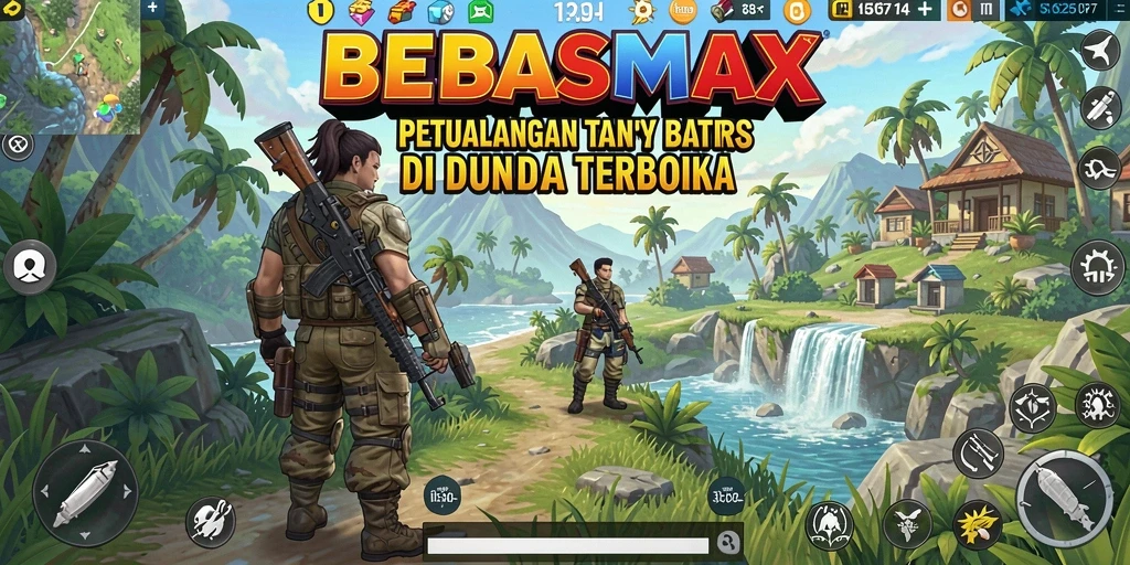 Tangkapan layar menampilkan suasana seru gameplay BEBASMAX di dunia terbuka.