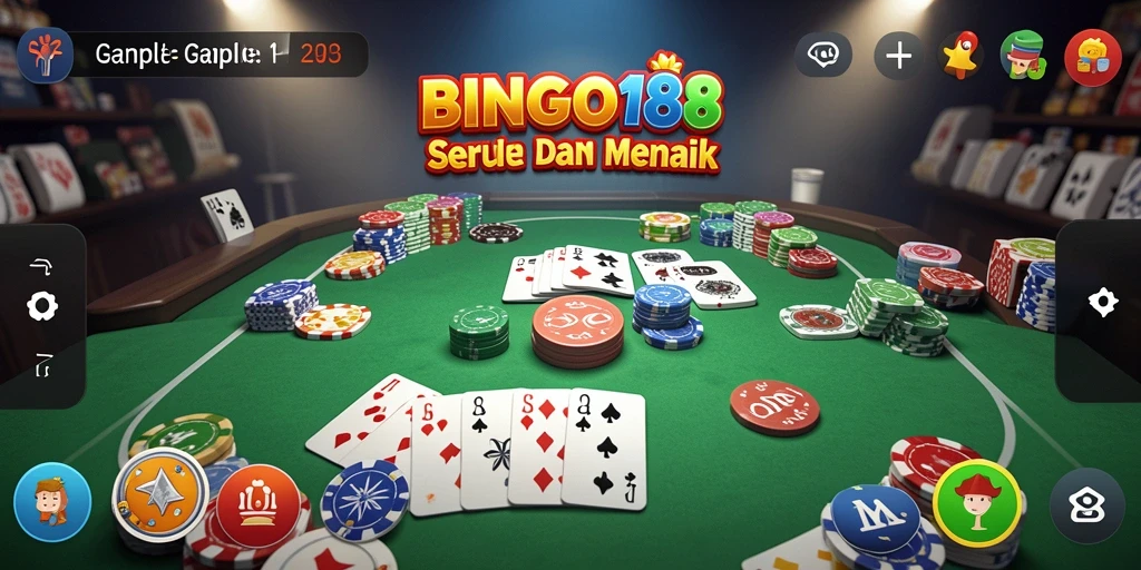 Tampilan gameplay BINGO188 yang seru saat bermain Gaple.
