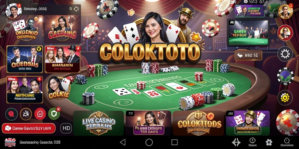 Tampilan gameplay COLOKTOTO dengan dealer dan permainan langsung yang menggugah.