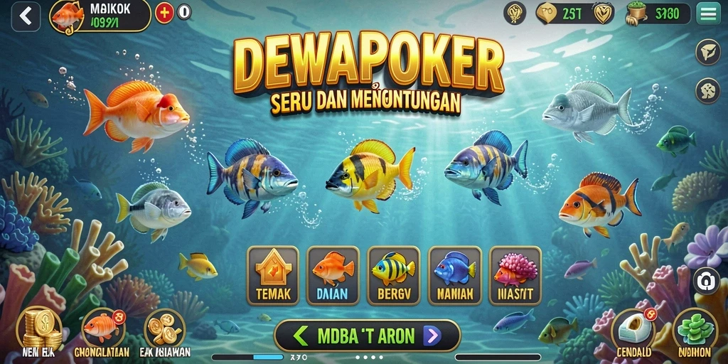 Tangkapan layar DEWAPOKER dengan aksi seru menembak ikan.