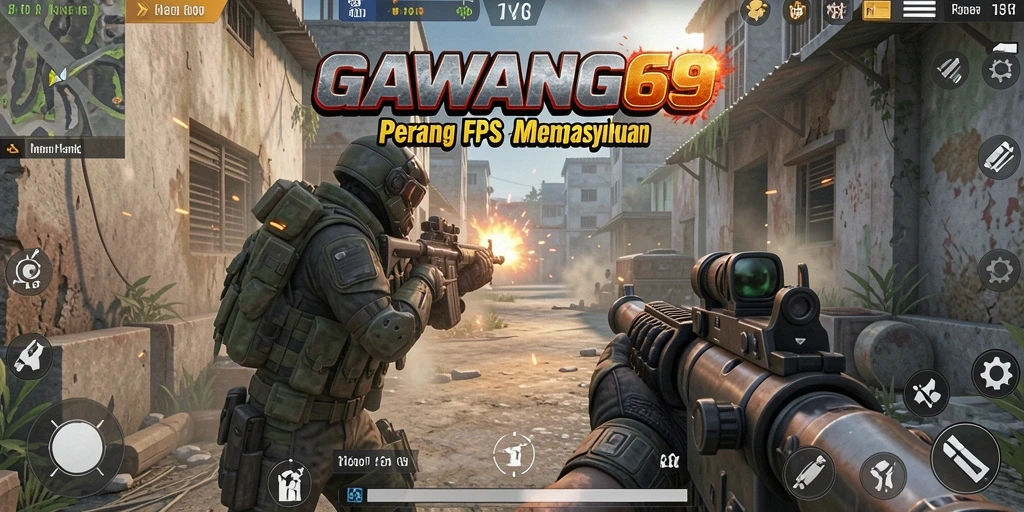 Screenshot GAWANG69 menampilkan aksi pertempuran FPS yang mendebarkan.