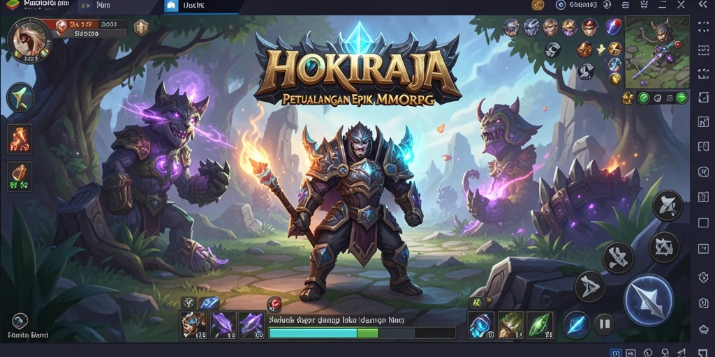 Tangkapan layar gameplay HOKIRAJA menunjukkan aksi seru dalam MMORPG.