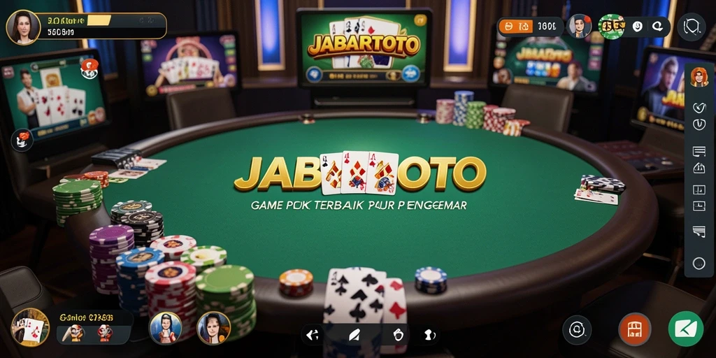 Screenshot utama JABARTOTO menampilkan aksi seru permainan poker.