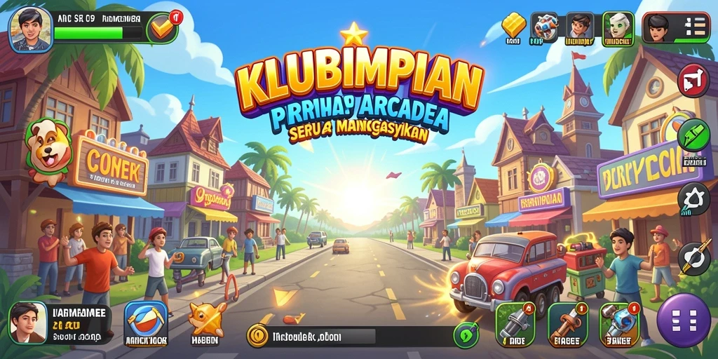 Tampilan gameplay seru KLUBIMPIAN dengan berbagai rintangan.