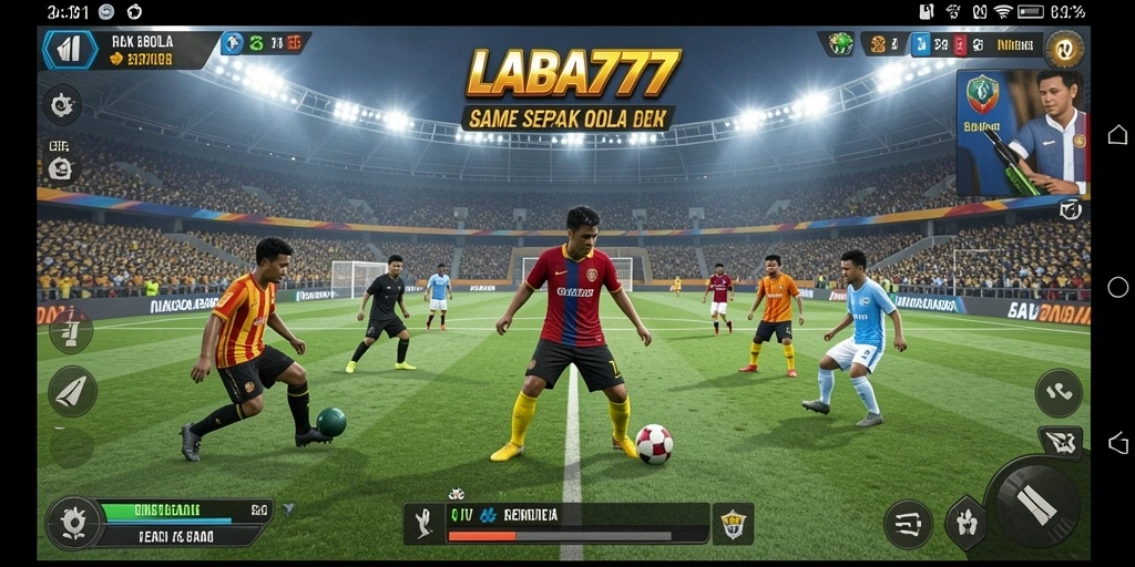 Tangkapan layar LABA777 menampilkan aksi sepak bola yang intens dan mengasyikkan.