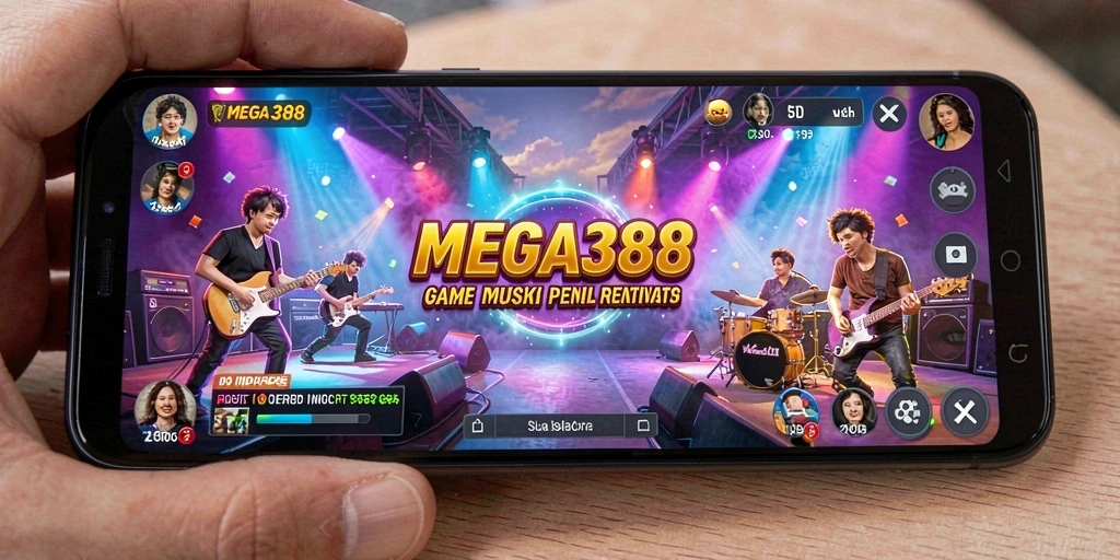 Screenshot MEGA388 menampilkan gameplay musik yang seru dan interaktif.