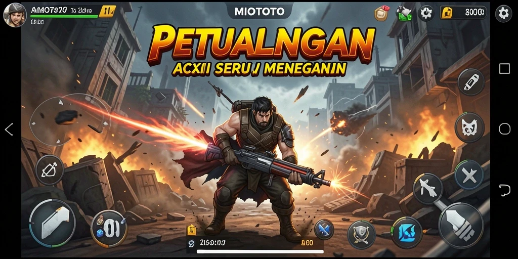 Tangkapan layar MIOTOTO menampilkan aksi bertempur yang mendebarkan.