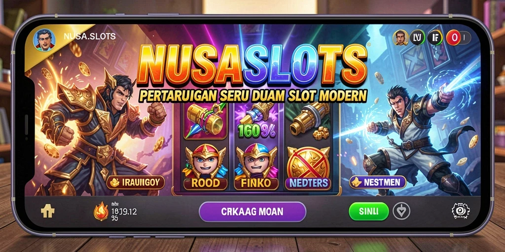 Gameplay seru NUSASLOTS menampilkan pertarungan penuh aksi.