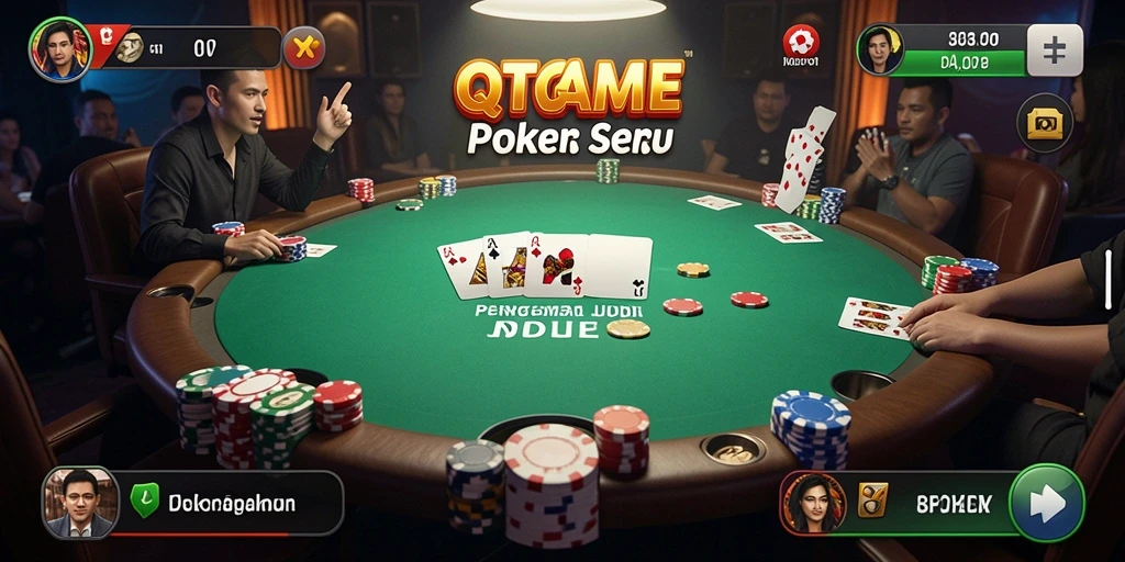 Screenshot gameplay Poker yang menarik dan mendebarkan di QTGAME.