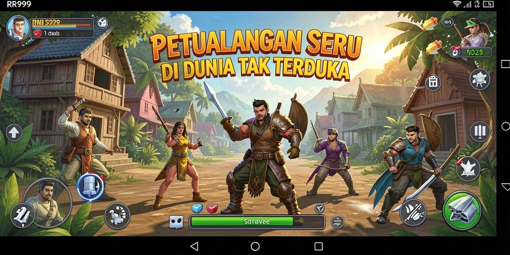 Gameplay RR999 yang seru di dunia petualangan.