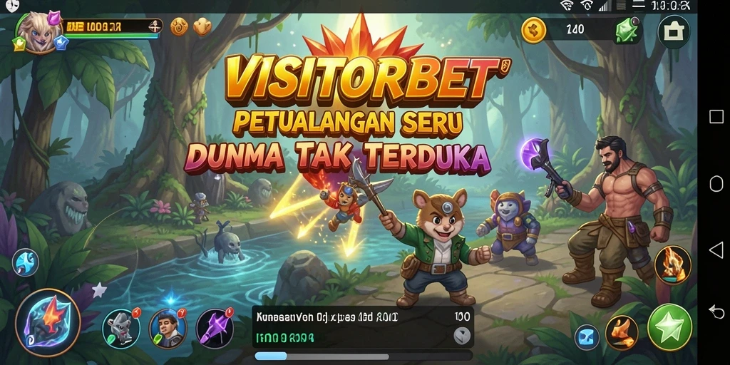 Tampilan utama gameplay <strong>VISITORBET</strong> yang memperlihatkan suasana petualangan yang mendebarkan.