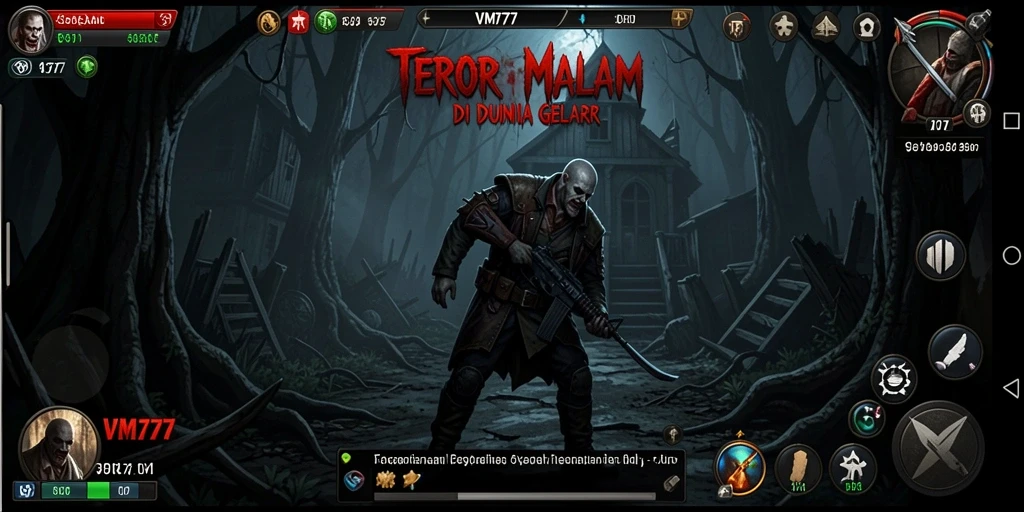Gameplay seram dalam VM777 yang mencekam dan penuh ketegangan.