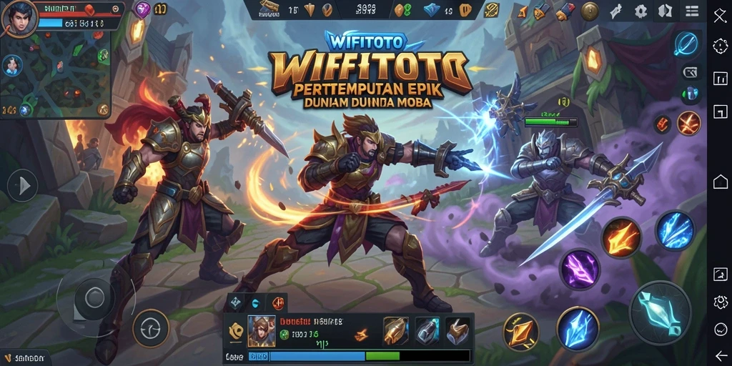 Screenshot gameplay WIFITOTO yang menampilkan aksi seru pertempuran MOBA.